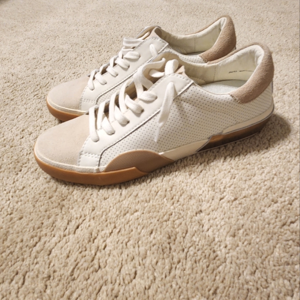 Dolce Vita Zina Sneakers, Size 8.5, White & Metallic, Never Worn